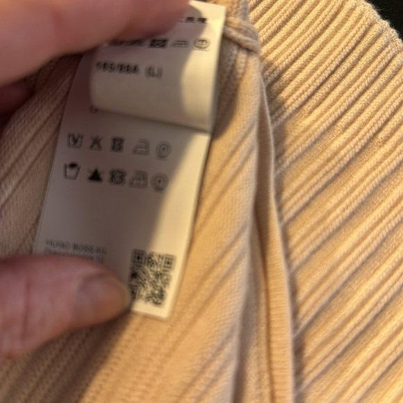 BOSS Hugo Boss Ribbed Double Knit Long Sleeve High Neck Top Made in Italy - Picture 11 of 12